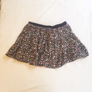 Forever 21 Red Black and Purple Floral Mini Skirt